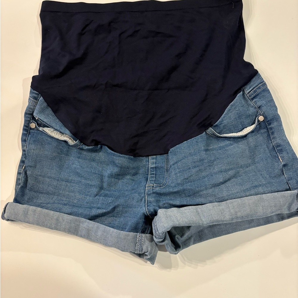 Time and Tru High Waist Maternity Denim Shorts